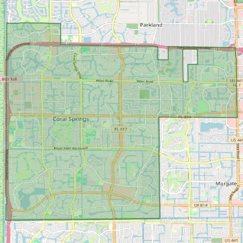 Coral Springs Pest Control Service Area Map