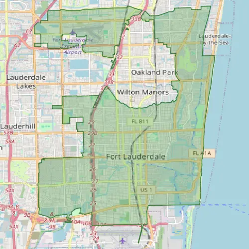 Fort Lauderdale Service Area Coverage Map